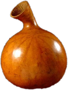 Calabash gourd of palm wine